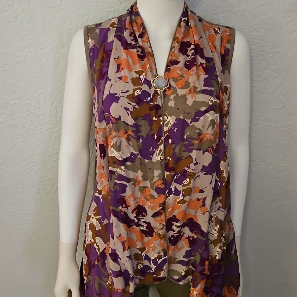 Vtg LOGO Floral Sleeveless Kimono Leggings Set - Picture 7 of 12